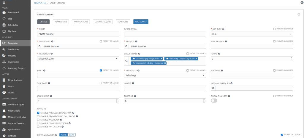 inventario de los dispositivos de red​
