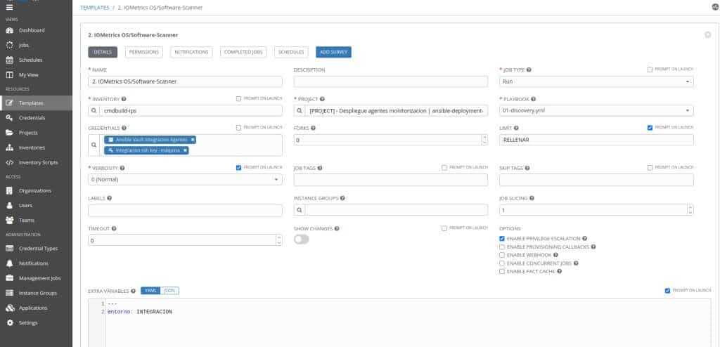 detalles del servidor y del software